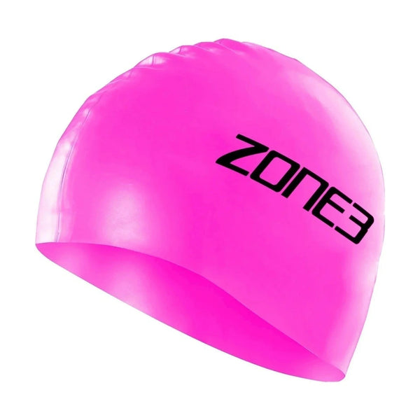 ZONE3 Silicone Swimming Cap - Hi-Vis Pink | WrightSport