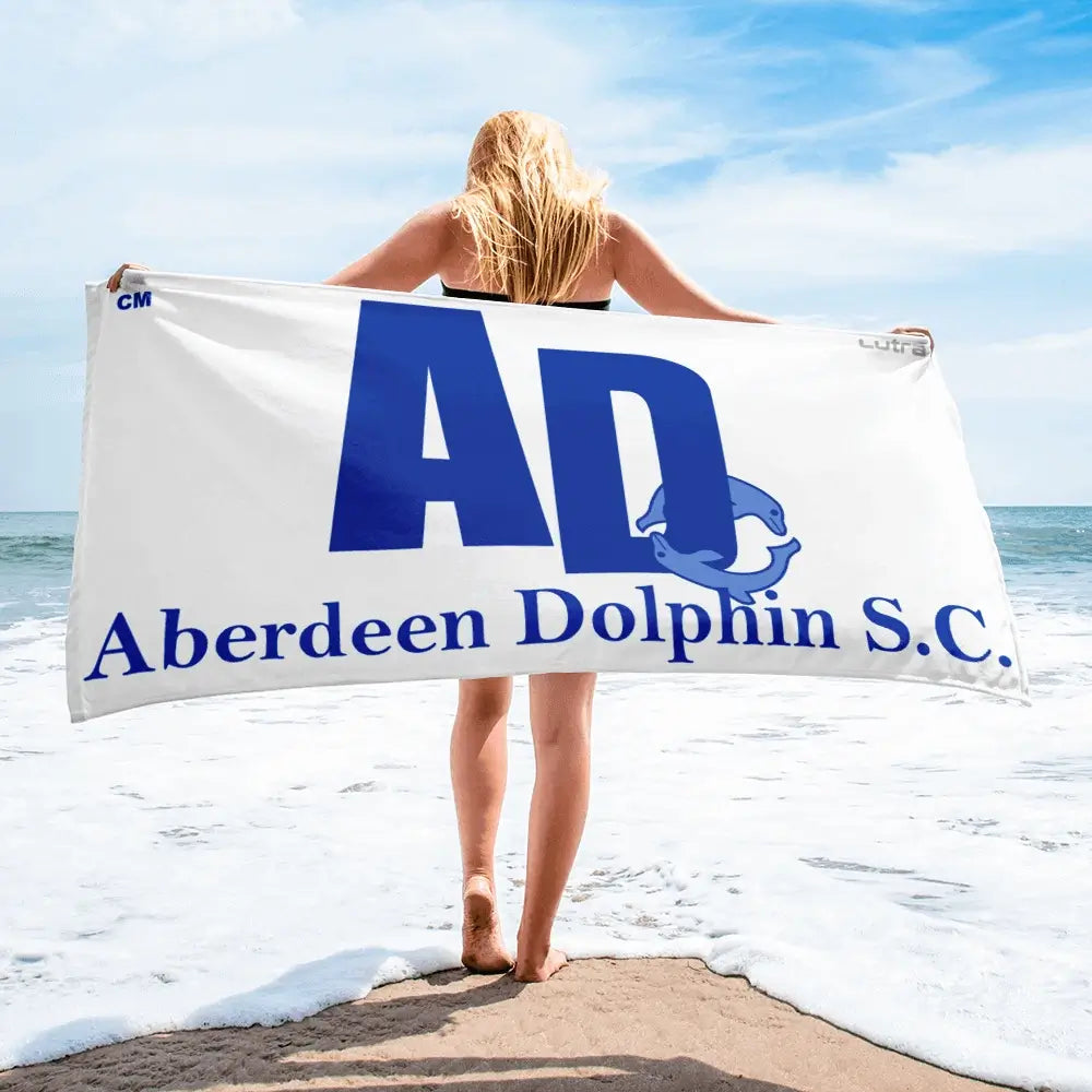 Aberdeen Dolphin SC - Microfibre and Cotton Towel - White