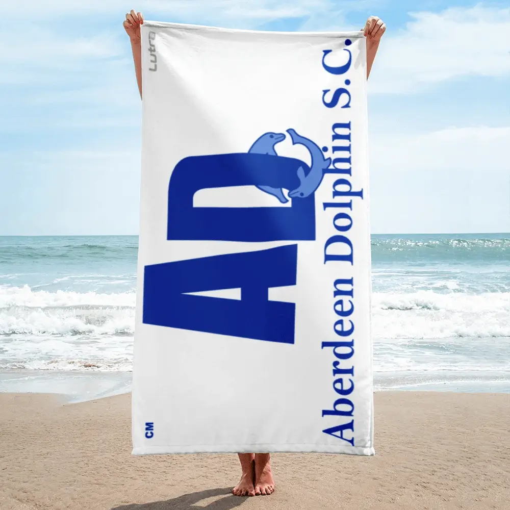 Aberdeen Dolphin SC - Microfibre and Cotton Towel - White