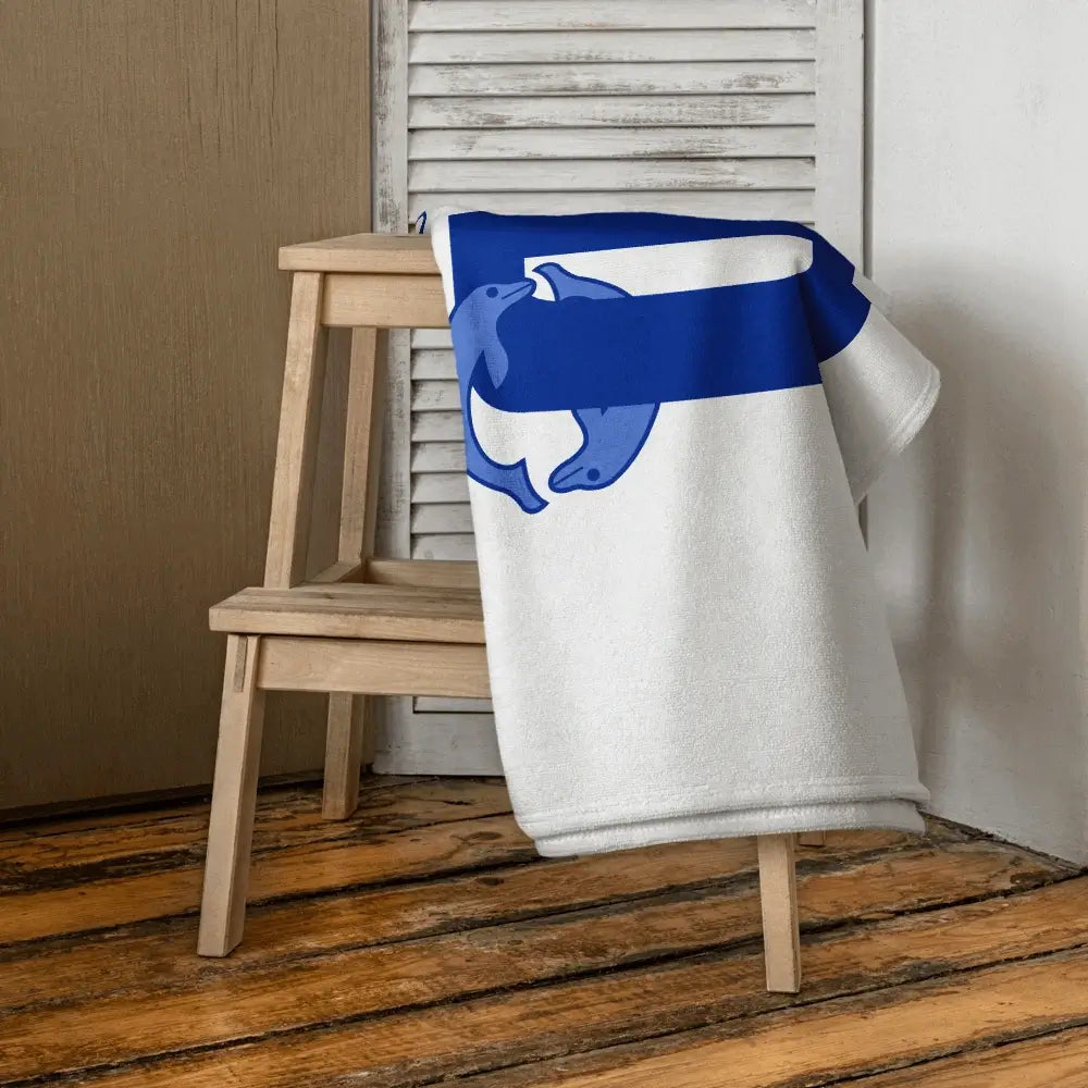 Aberdeen Dolphin SC - Microfibre and Cotton Towel - White