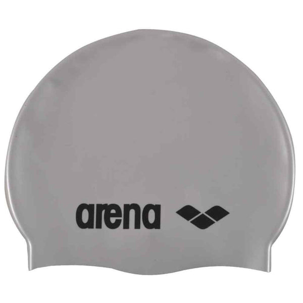 Arena Silicone Swimming Cap - Silver/Black