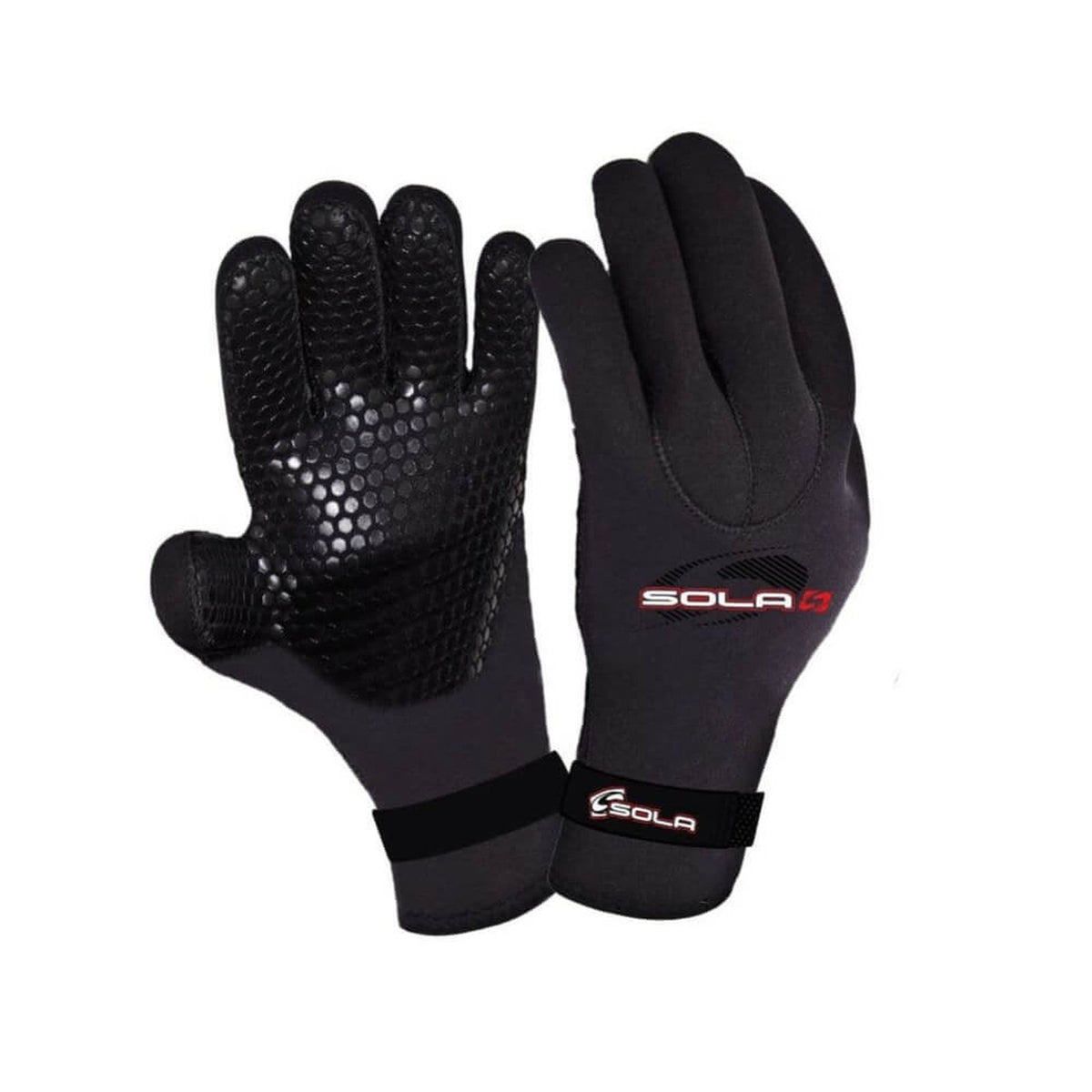Sola 3mm Titanium Double Lined Neoprene Gloves - Black