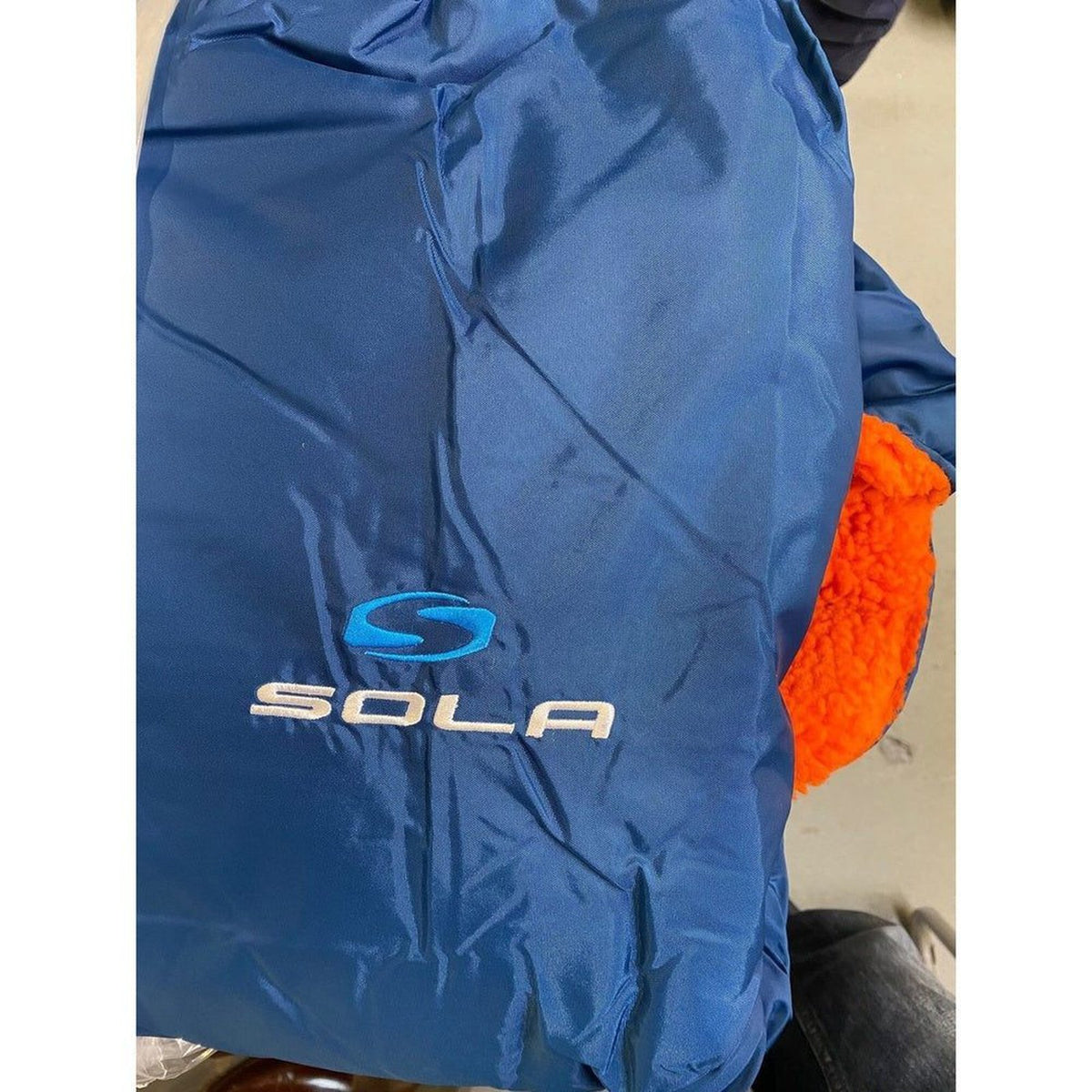 Sola Waterproof Changing Coat / Robe - Blue/Orange