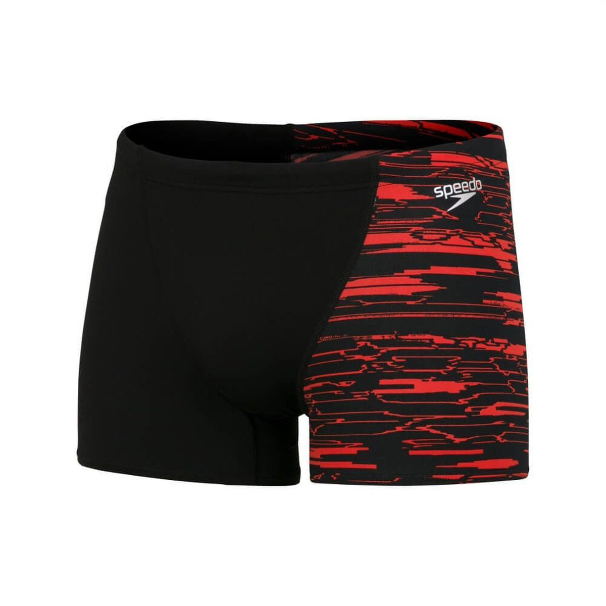 Speedo Mens Allover V-Cut Aquashort - Black/Red