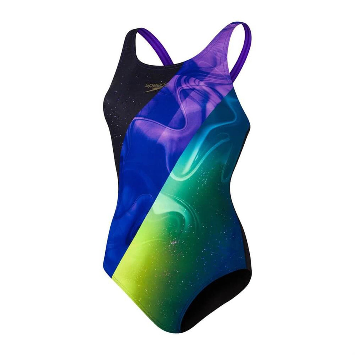 Speedo Women's Placement Digital Medalist Swimsuit - Black/Purple