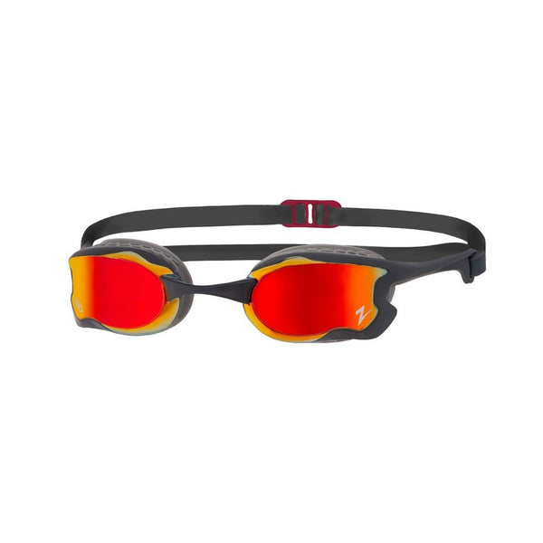 Zoggs Raptor Mirror Goggles - Grey/Black Red Lens